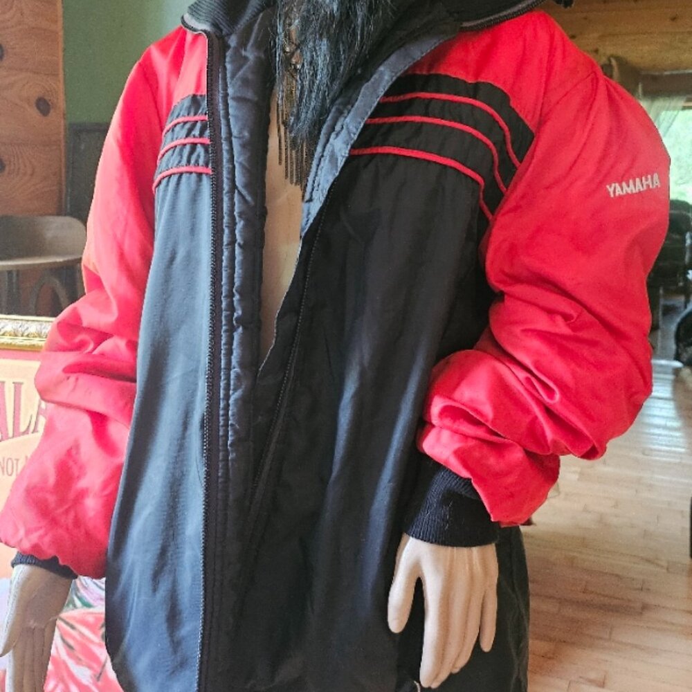Vintage Yamaha Snowmobile Jacket | Red & Black Quilted Coat | Unisex